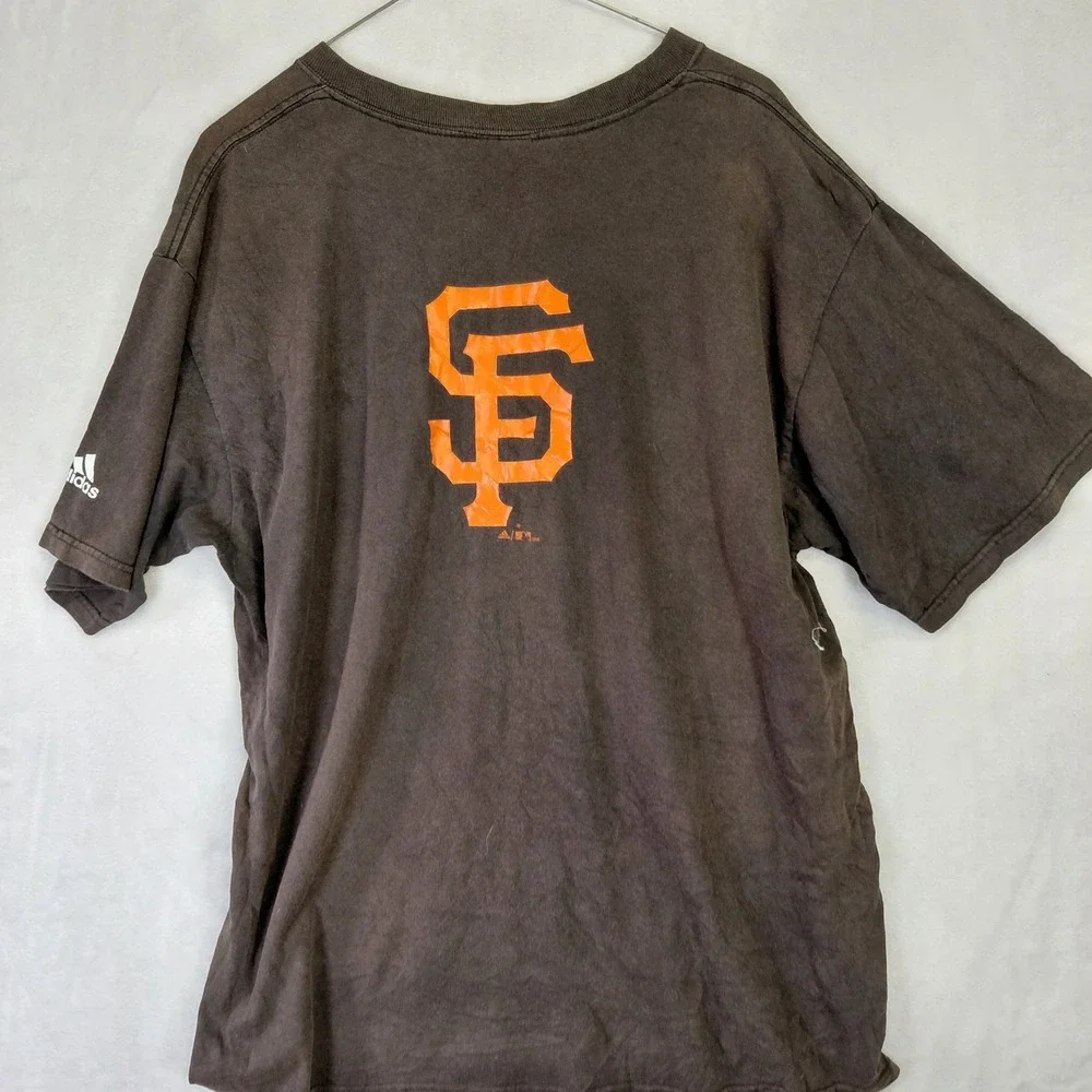 Vintage 2002 Adidas San Francisco Giants MLB T-Shirt Mens Medium Faded Black SF